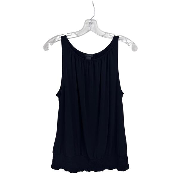 Ann Taylor Factory Black Sleeveless Scoop Neck Elastic Waist Tank Womens XS - Picture 1 of 6
